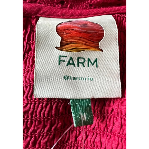 FARM RIO Heart Appliqué Cotton Blouse In Red - Picture 7 of 9